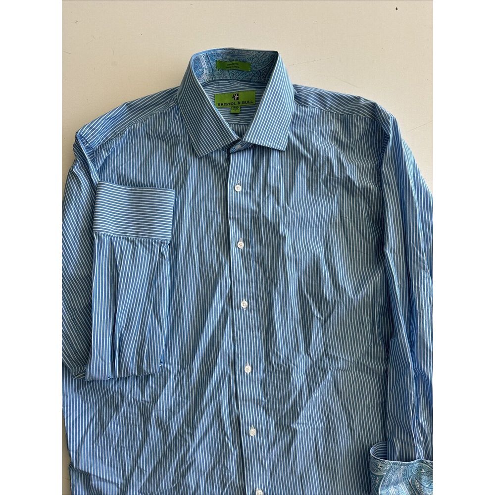 Bristol & Bull‎ L Blue White Stripe Long Sleeve